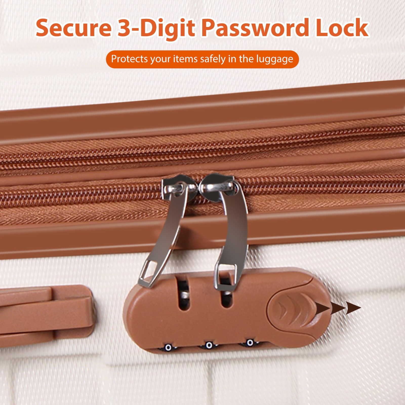 Travel Suitcase 21" Carry On Luggage Hardside Expandable Spinner w/ Wheels White