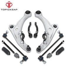 12Pcs Suspension Control Arm w/Ball Joint Tie Rod End For 2007-13 Nissan Altima