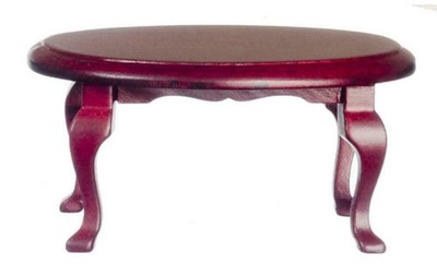 Puppenhaus Mahagoni Oval Queen Anne Couchtisch Wohnzimmer Möbel