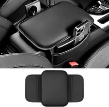Car Center Console Cover, Leather Comfort Armrest Cover with 2 Storage Bag, Inte
