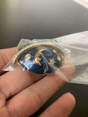 Swarovski Planet Celestial Moon Stars Brooch NOS NEW NWT blue Sun
