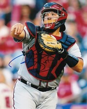RENE RIVERA  ATLANTA BRAVES   ACTION SIGNED 8x10