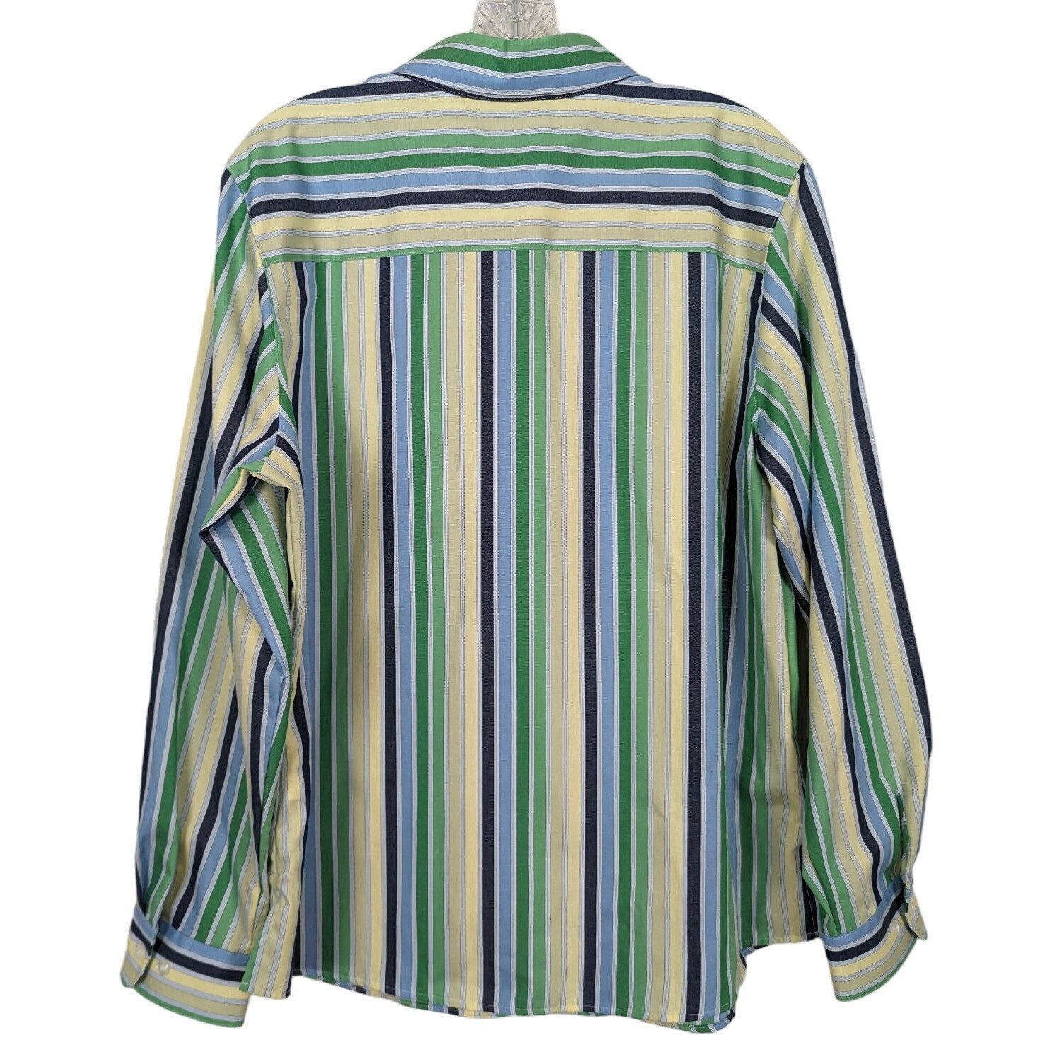 ORVIS long sleeve button down striped yellow gree… - image 2