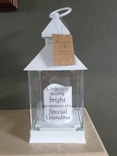 Image of Memorial Lantern Thoughts of You Graveside LED Candle Tribute Grandma New