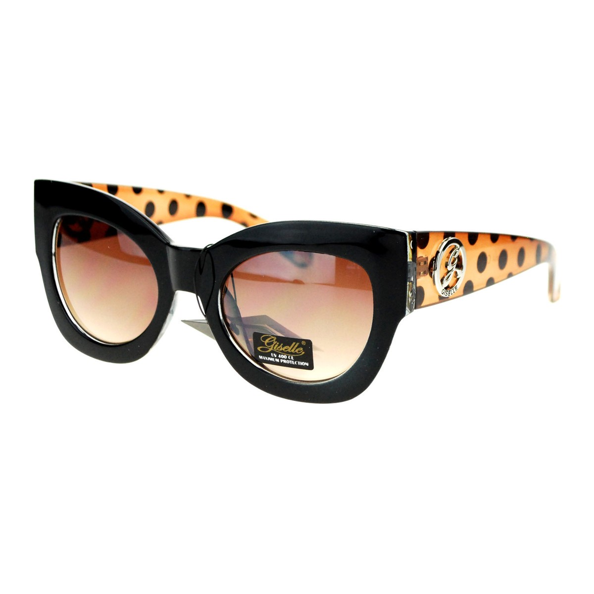 Giselle Lunettes Women's Sunglasses Polka Dots Round Butterfly
