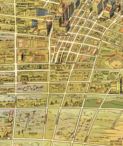 Bildliche Karte von Greater Los Angeles Vintage Geschichte Wandbild Poster Dekor - Bild 2 von 3