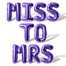 MISS TO MRS Letter Balloon Banner - Bridal Shower or Bachelorette Decorations