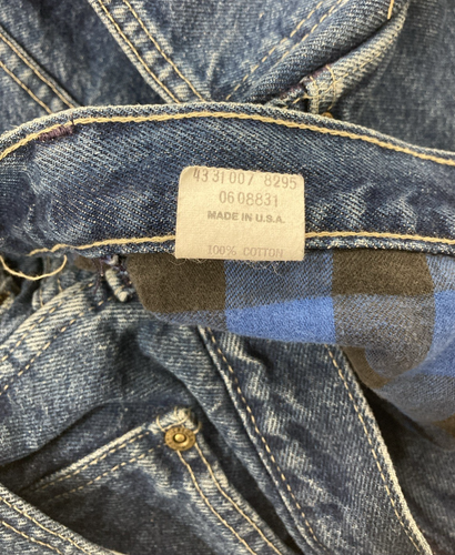 VTG 80s Osh Kosh Mens 32x30 Flannel Lined Dark Wash Blue 5 Pocket Jeans USA Made - Picture 8 of 9