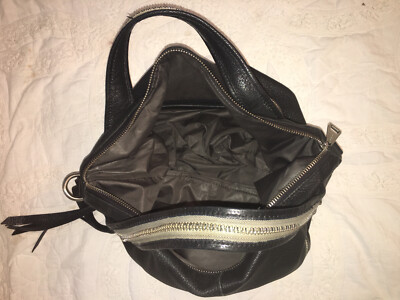 KELSI DAGGER ヴィンテージ ビンテージ バッグ ショルダーバッグ 黒 KELSI DAGGER Black Leather Zippers Satchel Bag Purse-NICE | eBay