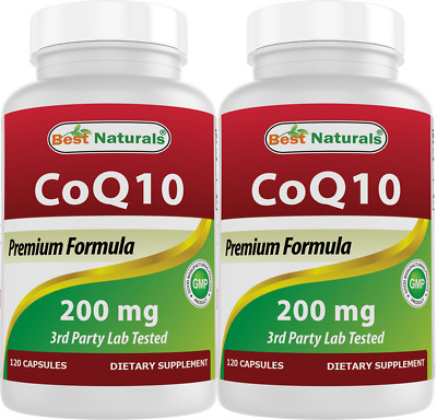 2 Pack Best Naturals CoQ10 200 mg 120 Capsules 