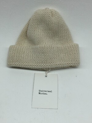 Universal Works British Wool Short Watch Cap 31350 ''Ecru'' Cotton Rib Beanie Mütze