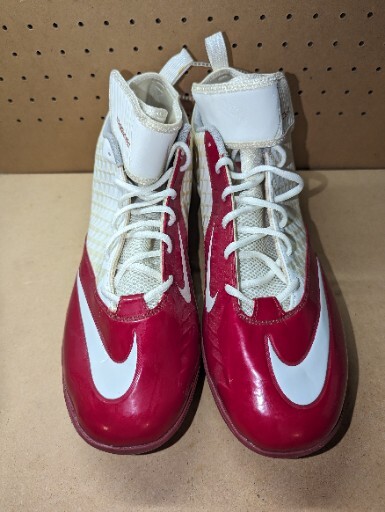 Nike Superbad Pro Lunarlon Football Cleats sz 17 white red  display picture 2