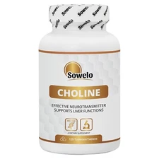 Choline 500mg Tablets – Liver Health, Memory & Cognitive Support – Sowelo