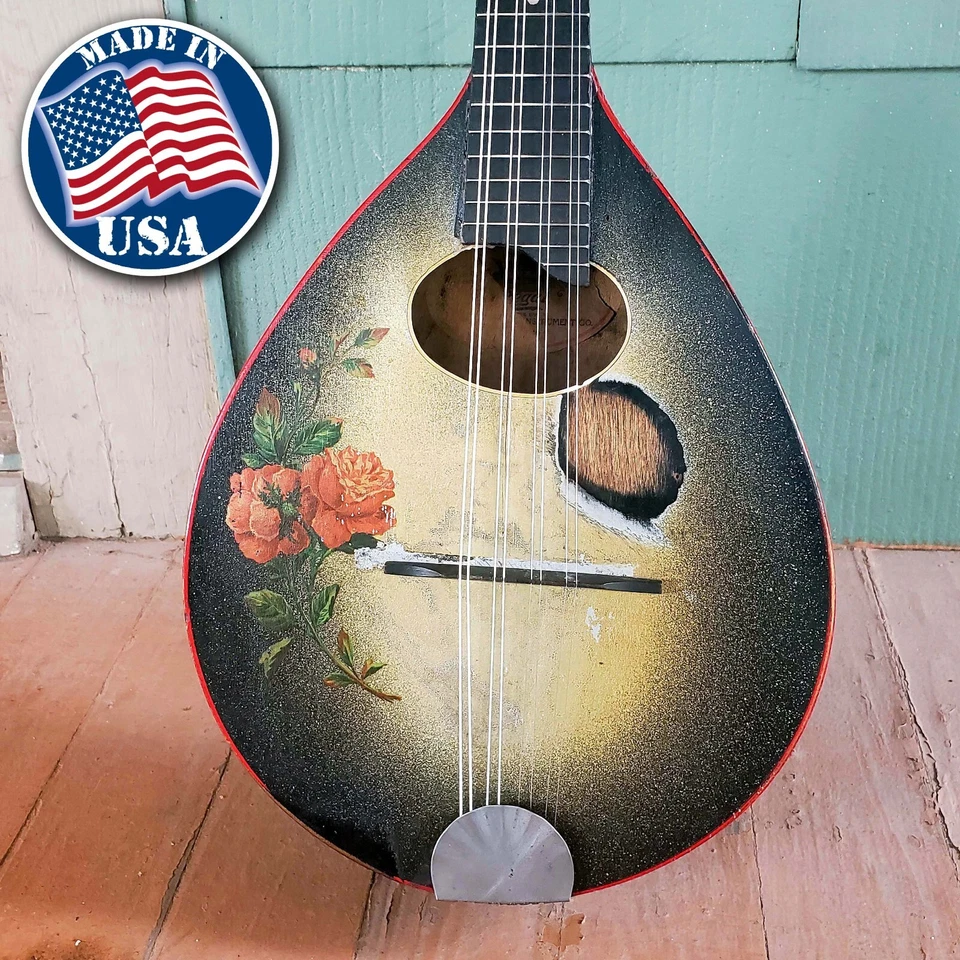 Regal Stencil Mandolin 1930s Full Restoration, Metallic Greenburst with Decals - Image 4 of 4