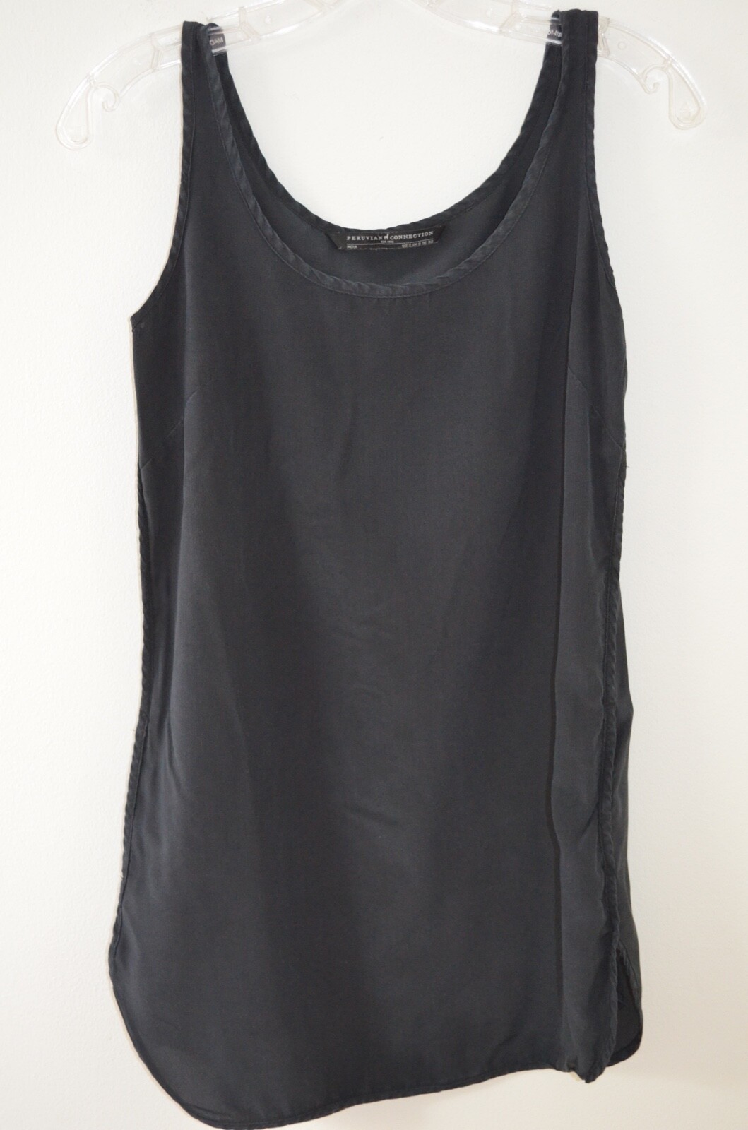 Peruvian Connection Black 100% Silk Sleeveless Tu… - image 2