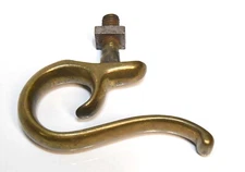 VINTAGE BRASS FIREPLACE JAMB HOOK ARCHITECTURAL SALVAGE OR CARRIAGE REIN GUIDE