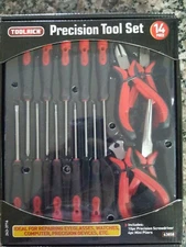 Toolrich 14 piece precision tool set with 10 piece screwdriver & 4 pc mini plier