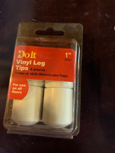 VINYL LEG TIPS 4-pack 7/8" or 1" white or black - for all floors NEW Do It Best - Picture 6 of 8