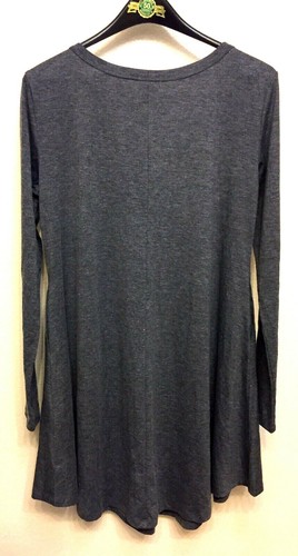 Qixing Damen Tunika Kleid grau Größe L - Bild 3 von 8