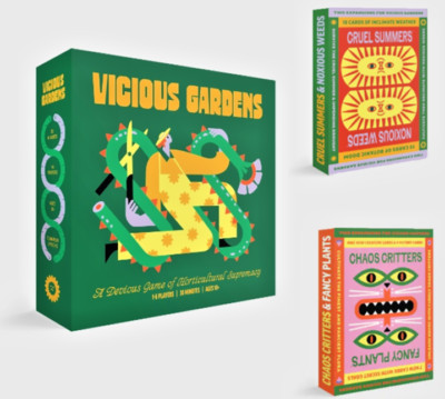 Vicious Gardens Card Game + ALL Expansions: Cruel/Noxious, Chaos/Fancy