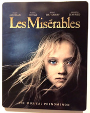 LES MISERABLES Best Buy Exclusive STEELBOOK 2012 Blu-Ray/DVD Combo Set PG-13 NM