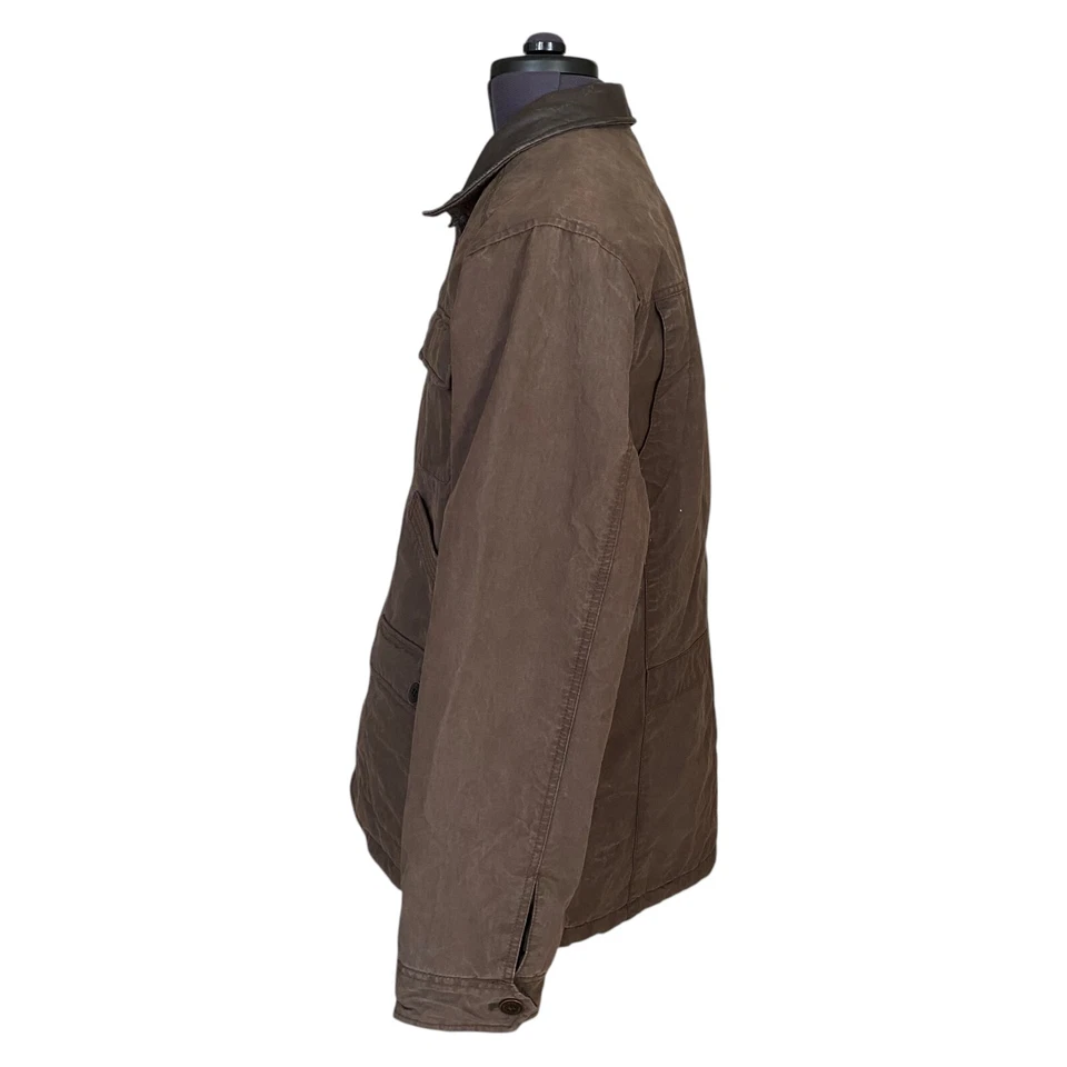 Marlboro Classics Jacket Brown Waxed Blanket Leather Collar Men's UK42 BNWT — 第 4/4 张图片