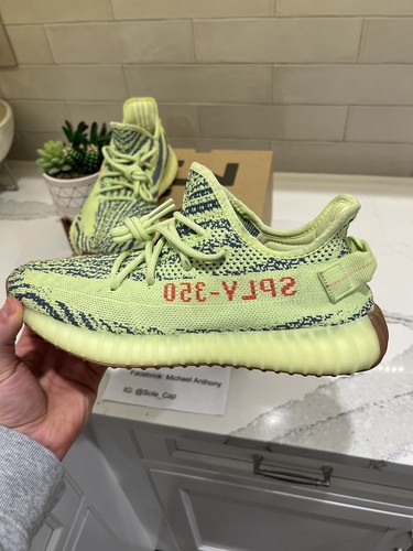 Size 9 - adidas Yeezy Boost 350 V2 Low Semi Frozen Yellow VNDS OG ALL - Picture 4 of 9