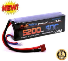 Powerhobby 4S 14.8V 5200mAh 50C Lipo Battery Soft Case 4-Cell w Deans Plug