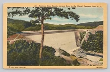 Fontana Dam Fourth Largest Dam in the World Fontana Dam North Carolina Postcard