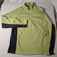 Izod Fleece Perform X Maxx Air FX Mens M Green 1/4 Zip Pullover Fleece Jacket