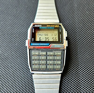 CASIO DBC-800 DATA BANK 80 MEMORY PROTECT CALCULATOR ORIGINAL VINTAGE