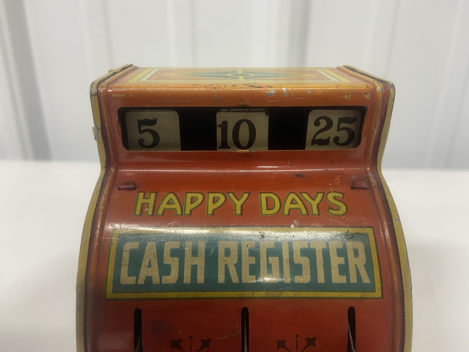 как выглядит Vintage Tin Toy Cash Register - Happy Days Cash Register -- J. Chein Co фото