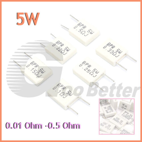 5W Non Inductive Ceramic Cement Resistors ±5% 0.01 Ohm -0.5 Ohm Values Available - Afbeelding 1 van 23