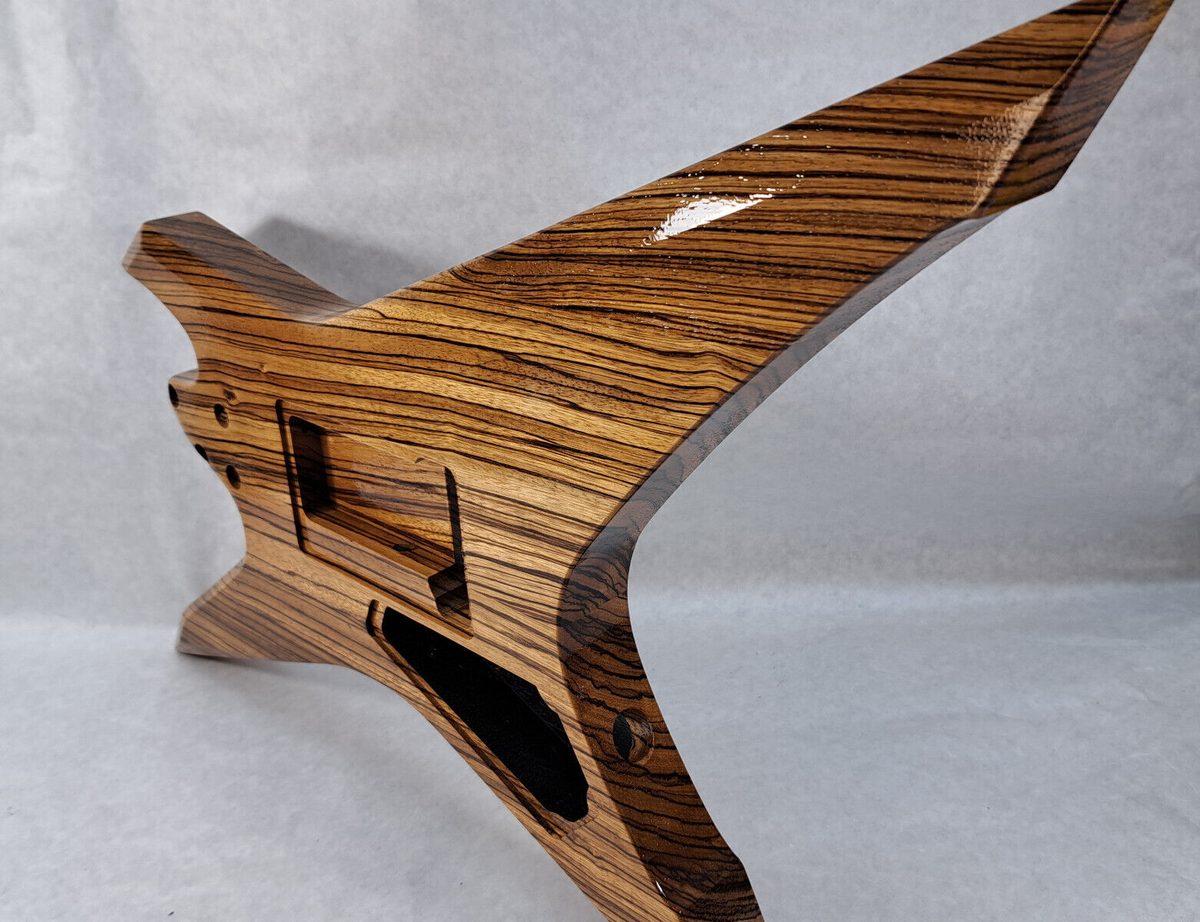 Finished Zebrawood Hxx Xiphos body fits Ibanez (tm) RG and Jem