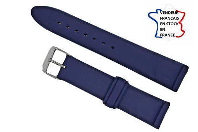 Bracelet montre SILICONE ; 20 mm , BLEU ; boucle ARGENTEE; WATERPROOF / 321-1 - Photo 1/4