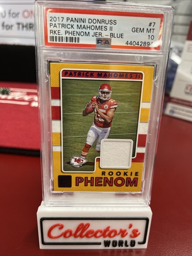 2017 Donruss Optic #7 Patrick Mahomes II Rookie Phenom Jersey Rookie Card PSA 10