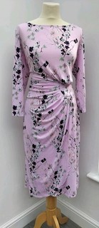 Mother of the Bride Occasion Dress UK 14 Damart Lilac Floral Dress.