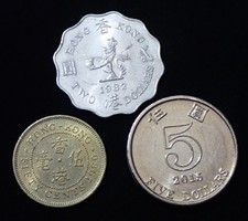Hong Kong 1980 - 2015 Lot of 3 Coins WCA 232