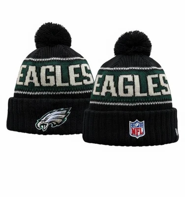 Philadelphia Eagles Knit Beanie Thermal Fleece Lined Pom Winter Hat Black Green