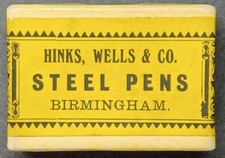 Scatola pennini Hink, Wells & C° Steel pens N°1281 EF