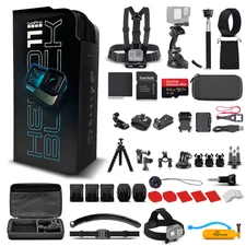 GoPro HERO11 - Action Camera + 64GB Card, 50 Piece Accessory Kit and 2 Batteries