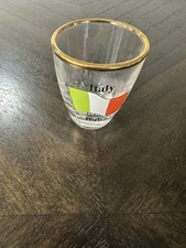 Shot Glass Gold Rimmed Italy 2" 1 oz