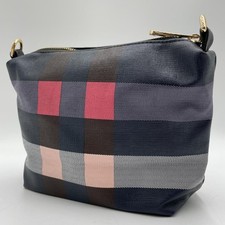 Autentica pochette Burberry in pelle, blu