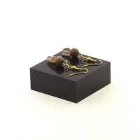 Steine Und Mineralien. Ohrringe 2 Perlen Auralite Aus Kanada + Holz 8 Mm