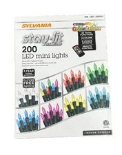 Sylvania Stay Lit Platinum 200 LED Mini Lights 8 Colors With Remote