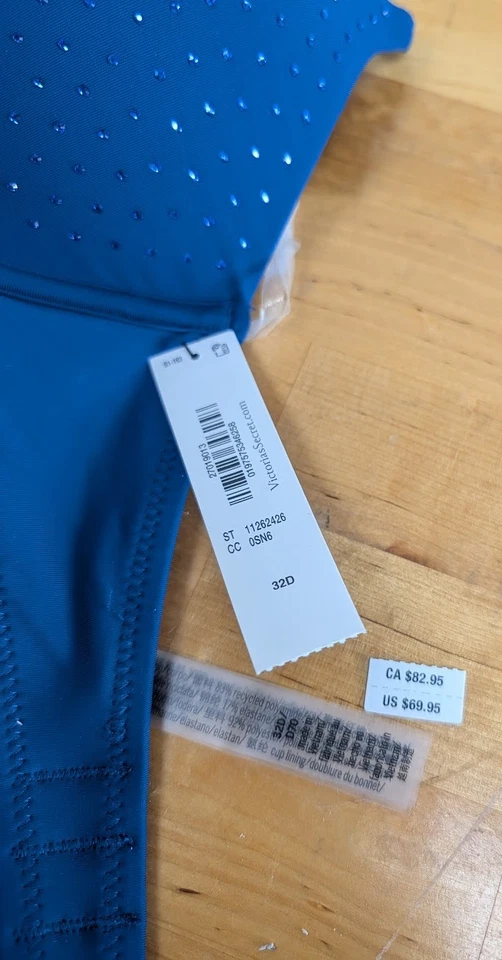 Victoria’s Secret Swim Bombshell Add-2-Cups Bikini Top 32D – Blue Rhinestone - Image 2 of 4