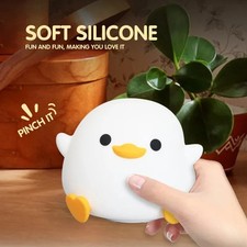 Cute Duck Silicone Night Light with Touch Sensor USB Rechargeable LED Lamp