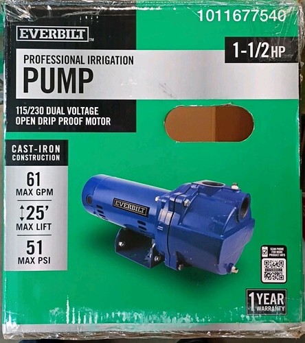 Everbilt 1-1/2 HP Cast Iron Lawn Irrigation Pump 115 /230 Dual Voltage FOR PART.
