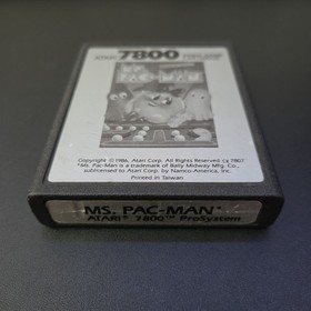  Ms PAC-MAN 1986 Atari 7800 Cartridge - TESTED WORKING CLEANED 