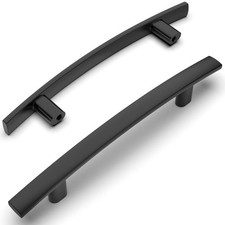 10 Pack Matte Black 3-3/4 Inch96mm Hole Centers Kitchen Cabinet Pulls Hardwar...